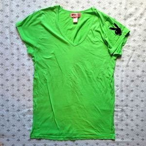 Playboy- Lime Green V Top 💚